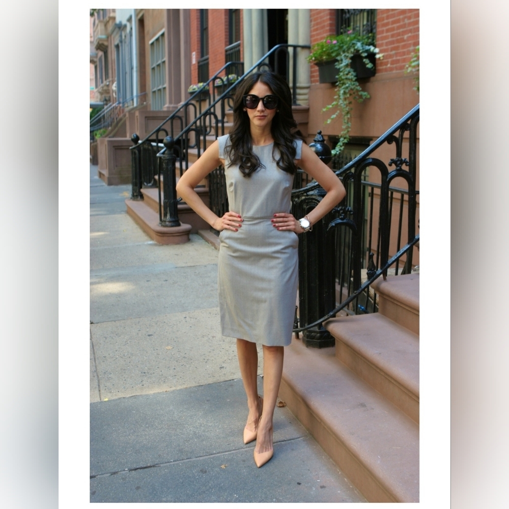 J. Crew Classic Gray Midi Resume Dress Size 6
